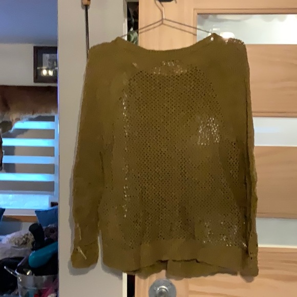 Mustard yellow/green knitted sweater - Picture 3 of 3